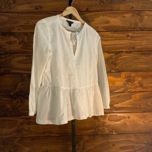 J.Crew white Swiss dot blouse in size 8.